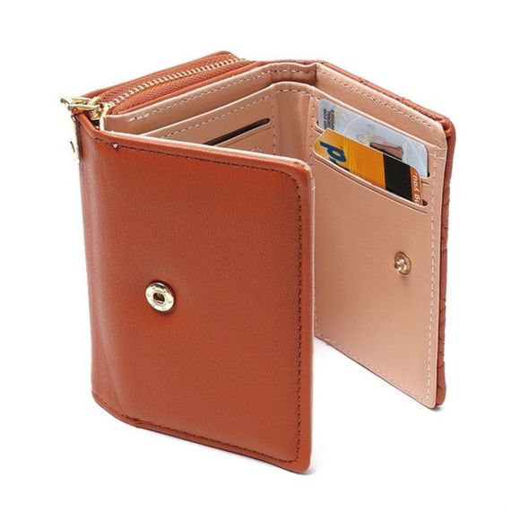 Quilted Studded Love Wallet - Light Brown- Gift Idea - Picture 3 of 5